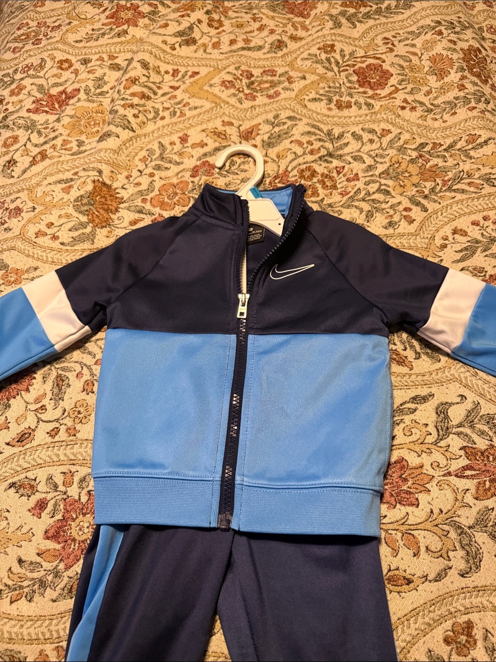 Nike Kids Navy and Light Blue Colorblock Zip Jacket